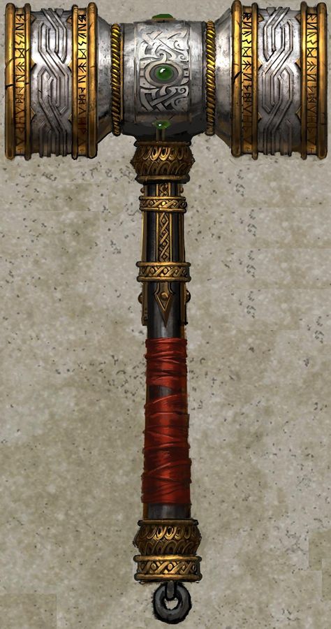 Mace Fantasy, Blacksmith Hammer Fantasy Art, Great Hammer Fantasy, Weaponized Instrument Dnd, Fantasy Longsword Designs, Dungeons And Dragons Rules, Heroic Fantasy, Fantasy Collection, Fantasy Props