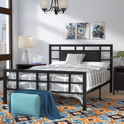 Bruce Upholstered Platform Bed Platform Bed Metal, Steel Bed Design, Steel Furniture Design, Bed Metal, Welded Furniture, Bed Frame Design, Steel Bed, Metal Furniture Design, Iron Bed