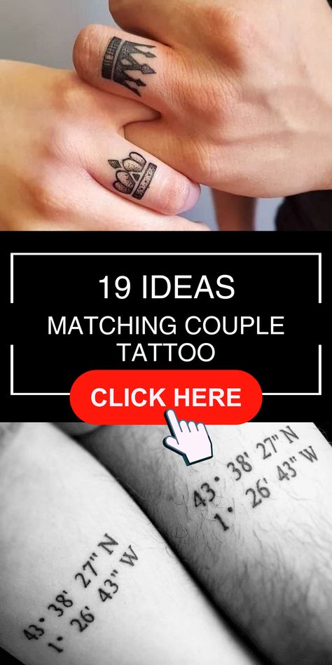 Discover the beauty of small matching couple tattoos, perfect for couples seeking subtle and meaningful inked symbols of their deep connection. Embrace the beauty of simplicity and the power of love. Coordinating Tattoos Couples, Couple Tattoos Country, Small Matching Couple Tattoos, Matching Tattoos Couples Meaningful, Couples Tattoo Ideas, Soul Mate Tattoo, Spouse Tattoos, Simple Couples Tattoos, Matching Couple Tattoo