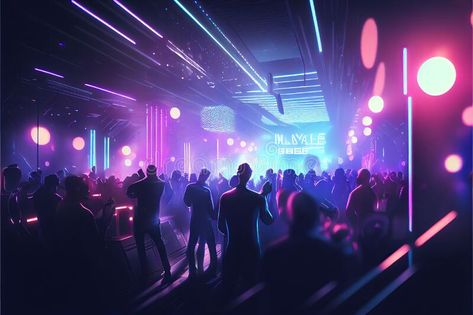 Technology Illustration, Nightclub Party, Party People, Music Entertainment, Night Club, Stock Illustration, Dancing, Vector Free, Free People