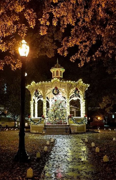 Christmas Gazebo, Outdoor Wedding Gazebo, Ohio Christmas, Gazebo Decor, Christmas Rules, Historical Christmas, Gazebo Decorations, Town Inspiration, Wedding Gazebo