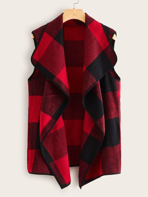 Plus Size Street Style, Buffalo Plaid Vest, Stitch Clothes, Fall Fit, Outwear Women, Plaid Vest, Women Overcoat, Vest Coat, Fall Collection