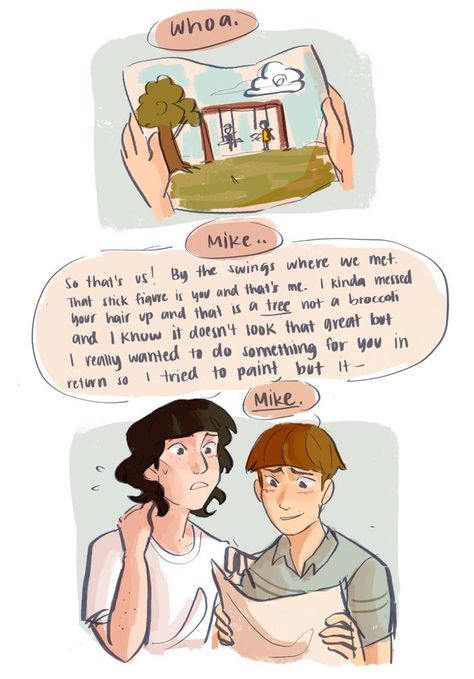 Byler Fanart Comic, Byler Fan Art, Byler Fanart, Stranger Things Art, Stranger Things Meme, Will Byers, Stranger Things Funny, Stick Figures, Swing Set