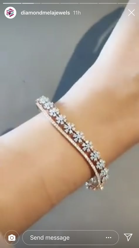 Daimond Bangel Design Latest, Diamond Bracelet Design Indian, Diamond Kada Bracelets, Real Diamond Bracelet Designs, Dimond Bengal, Real Diamond Bangles Designs, Diamond Kada, Diamond Pendant Jewelry, Diamond Bangles