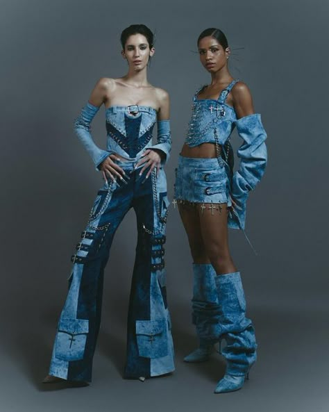 Streetwear Pattern Design, Denim Fashion Design, Denim Design Fashion, Jeans And Denim Outfit, Jeans And Denim, Fashion Moodboard Ideas, Denim Runway Fashion, Denim Fashion Runway, Y2k High Fashion