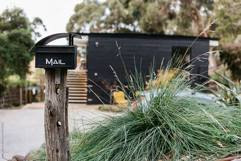 Letterbox Ideas Australia, Rustic Letterbox, Letterbox Ideas, Australian Beach House, Landscape Accessories, Coastal Garden, Australian Beach, Coastal Gardens, Letter Box