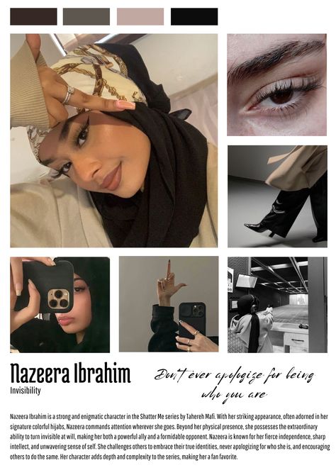 Nazeera Ibrahim Shatter Me Nazeera Fanart, Haider Ibrahim Restore Me, Nazeera Ibrahim Aesthetic, Nazeera Ibrahim Fanart, Shatter Me Nazeera, Haider Ibrahim, Nazeera Ibrahim, Shattered Book, Shatter Me Warner