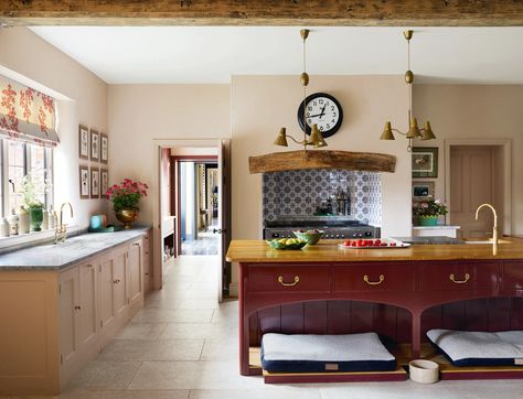 Why burgundy is having a moment, and how to use it in your interiors | House & Garden Rita Konig, England House, Country Modern Home, Plain English, Craft Cabinet, Drum Table, London House, Brick Flooring, Vintage Sofa