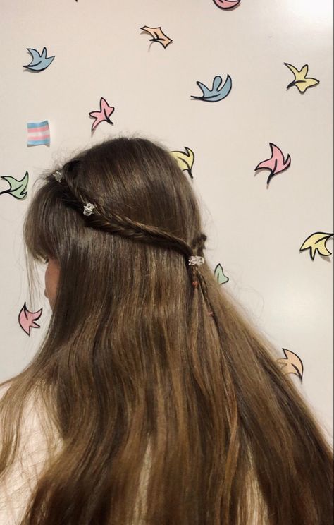 two fish braids connected on the back of the head, no heat and product used Braid Around The Head, Fish Braids, Fish Braid, 2 Braids, Back Of The Head, Two Fish, Two Braids, Formal Hairstyles, No Heat