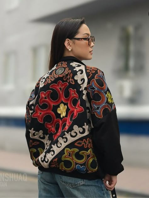 Kazakh Clothing, Kazakh Aesthetic, Kazakh Style, Japanese Street Fashion Men, Ethno Style, Pattern Jacket, Weird Fashion, Suits Design, Fashionista Clothes