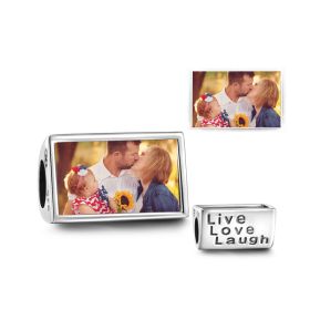 Photo Charms - Personalized Jewelry Live Love Laugh, Swarovski Crystal Hearts, Photo Charms, Silver Jewelry Design, Jewelry Picture, Photo Heart, Silver Gifts, Charm Gift, Live Love