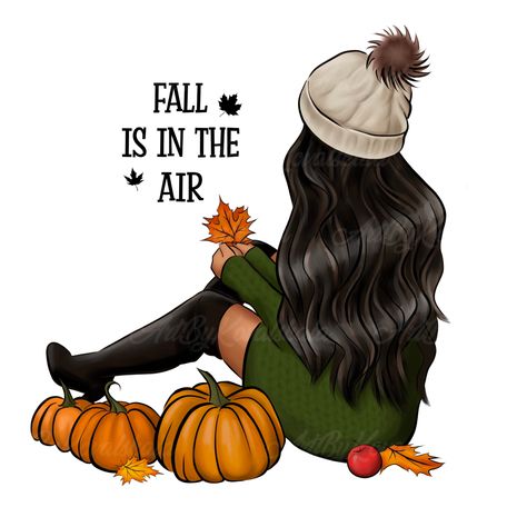 Fall Girl, Fall Is In The Air, Thanksgiving Fashion, Pumpkin Png, Girl Clipart, Fashion Girl, Thanksgiving, Digital Download, Illustrations