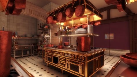 Making of Ratatouille Kitchen #Lightwave Ratatouille Kitchen, Ratatouille Film, Old Style Kitchen, Ratatouille Disney, Paris Kitchen, Kitchen Wall Decals, 3d Architectural Visualization, Disney Kitchen, Big Kitchen