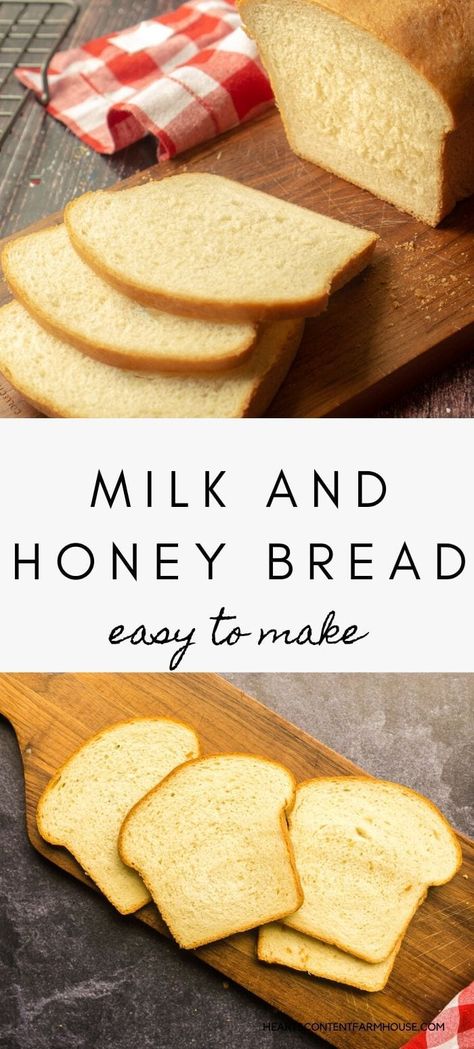 Milk And Honey Bread, Best White Bread Recipe, Best Sandwich Bread, Honey Bread Recipe, Loaf Bread Recipe, Beginners Bread Recipe, Milk Bread Recipe, Honey Bread, Sandwich Bread Recipes