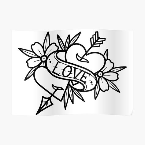 Traditional Couple Tattoo, Apprentice Tattoos, Heart Sketches, Old School Tattoo Style, Old School Love, Couple Tattoos Love, Tattoos Drawing, Traditional Tattoo Old School, School Love