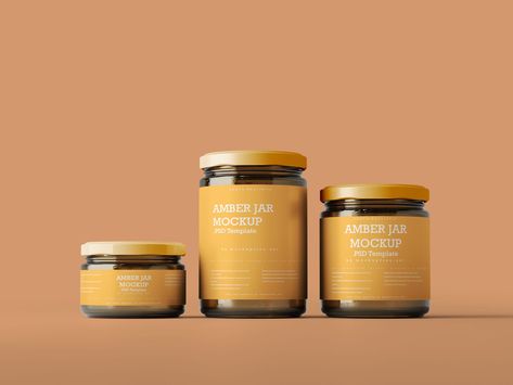 Free Amber Glass Jar Mockups – Free Mockup 3d Crafts, Postcard Mockup, Macbook Mockup, Jar Packaging, Jar Mockup, Mockups Free, Amber Glass Jars, Iphone Mockup, Amber Jars