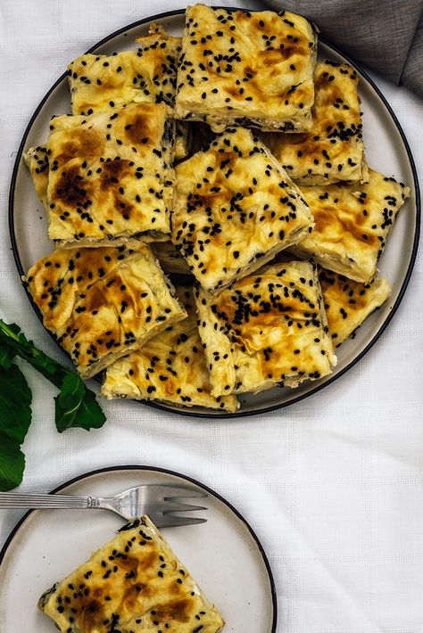 Turkish Borek with Cheese and Herbs is the best savory pie you can ever have in your life time. Flaky, tender and filling, these make perfect savory snacks. Turkish Borek Recipe, Turkish Borek, Borek Recipe, Recipe With Cheese, Herbs Recipes, Turkish Breakfast, Savory Pastry, Lebanese Recipes, Meat Pie