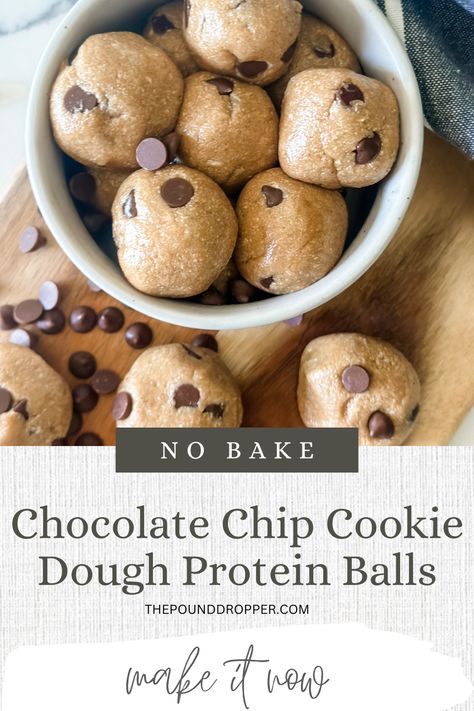 Protein Cookie Dough Balls, Cookie Dough Protein Balls, Sugar Free Pancake Syrup, Blended Oats, Protein Chocolate Chip Cookies, Protein Powder Cookies, Cookie Dough Protein, Low Sugar Treats, Oats Peanut Butter