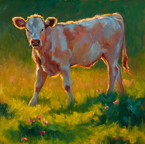 Cheri Christensen, July Inspiration, 강아지 그림, Farm Art, Cow Painting, Cow Art, A Cow, Western Art, The Grass