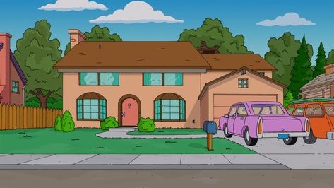 742 Evergreen Terrace | Simpsons Wiki | FANDOM powered by Wikia Simpsons House, Springfield Simpsons, Zoom Wallpaper, Ned Flanders, Homer And Marge, Sofa Bar, Simpsons Gift, House Background, Dog Portraits Art