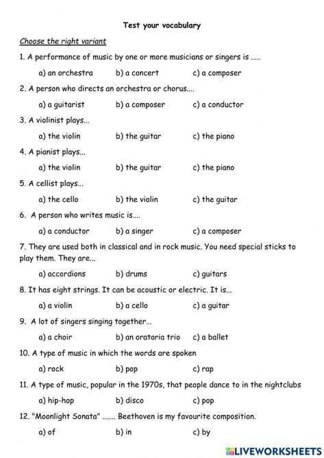 Music Vocabulary Worksheet, Music Vocabulary, Music Theory Piano, Music Terms, Vocabulary Exercises, Word Formation, Abc Worksheets, Piano Practice, Music Practice