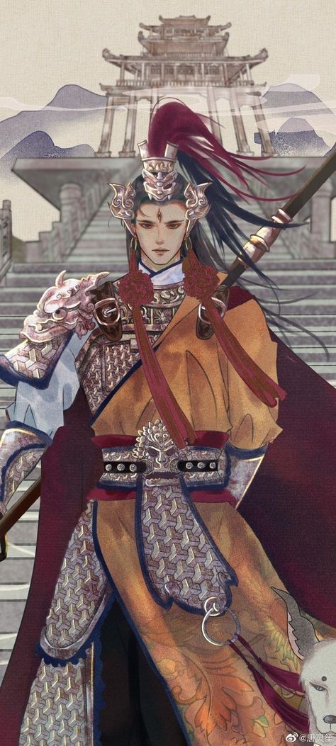 Traditional Man, Handsome Anime Men, Yang Jian, Chinese Armor, Chinese Warrior, Three Kingdoms, Chinese Mythology, Web Novel, Fantasy Worlds