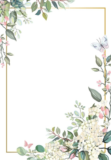 Frame Undangan Pernikahan, Floral Wallpaper Phone, Invitation Background, Floral Border Design, Corner Design, Framed Wallpaper, Flower Background Wallpaper, Floral Frame, Flower Graphic