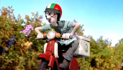 Take Away | Shaun the Sheep Wiki | FANDOM powered by Wikia Sheep Farmer, Pizza Delivery Boy, Honda C50, Honda C90, Delivery Boy, Sheep Cartoon, Pizza Boy, Retro Scooter, Aardman Animations