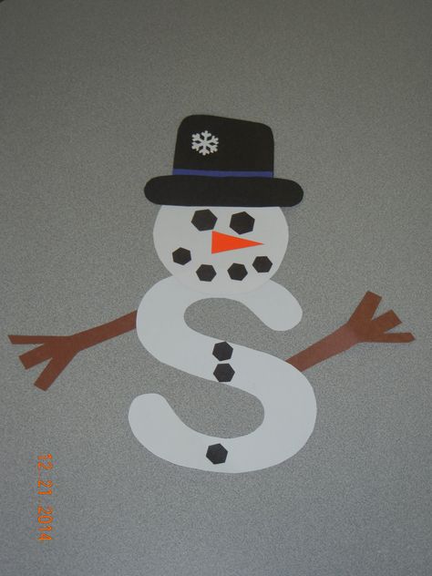 S Is For Craft Preschool, S Is For Snowman Craft, Letter S Activities For Preschool Crafts, Letter S Preschool Crafts, Letter S Crafts For Toddlers, S Is For Craft, S Crafts For Preschoolers, Letter S Preschool Activities, S Crafts For Preschool