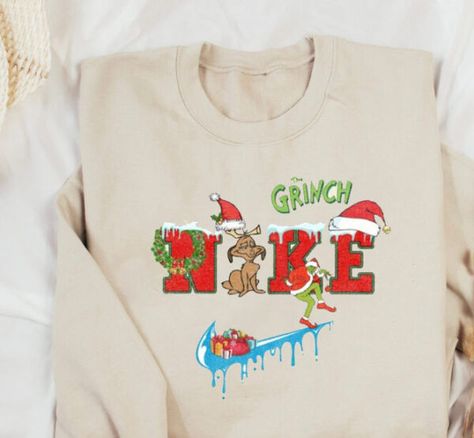 Grinch Stealing Presents, Couple Christmas Sweaters, Couples Christmas Sweaters, Sweater Nike, Presents Christmas, Couple Christmas, I'm Bored, Christmas Couple, Christmas Sweatshirts