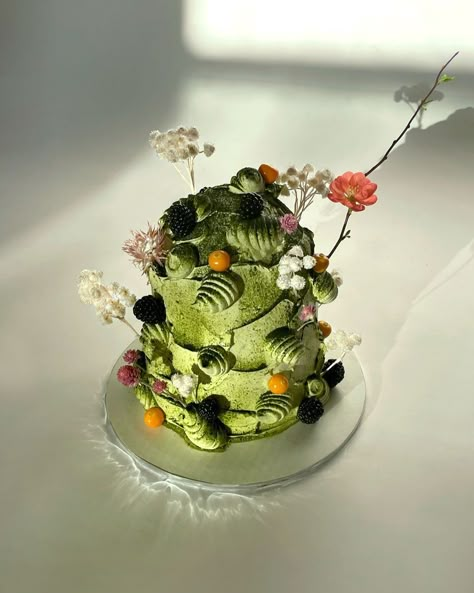 Moss Cake, Nyc Cake, Floral Cake Design, Foodporn Dessert, Rock Cake, Japanese Cake, Matcha Cake, Garden Cakes, Cake Inspo