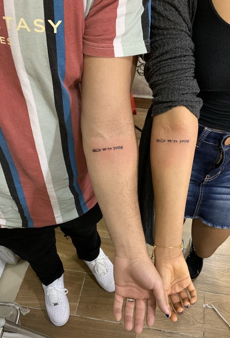 Couple Dainty Tattoos, Tattoo Boyfriend Aesthetic, Matching Tats For Couples Unique, Aesthetic Couple Tattoo, Coconut Tattoo Minimalist, Aesthetic Couple Tattoos, Minimalist Tattoo Back, Unique Couple Tattoo, Couple Matching Tattoos