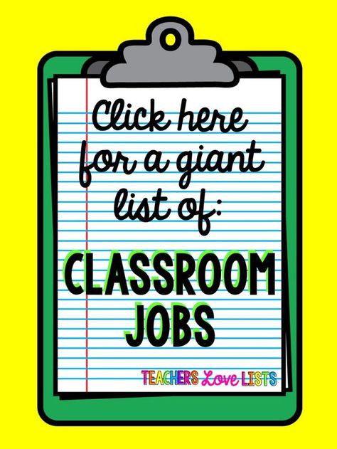 Classroom Jobs List of pretty much every kindergarten first grade or second grade classroom job you could ever think of... definitely save this! Classroom Table Jobs, Group Jobs In The Classroom, Student Jobs In The Classroom, Classroom Job Chart Ideas, Class Currency, Classroom Jobs Elementary, Elementary Classroom Jobs, Economy Student, Jobs List