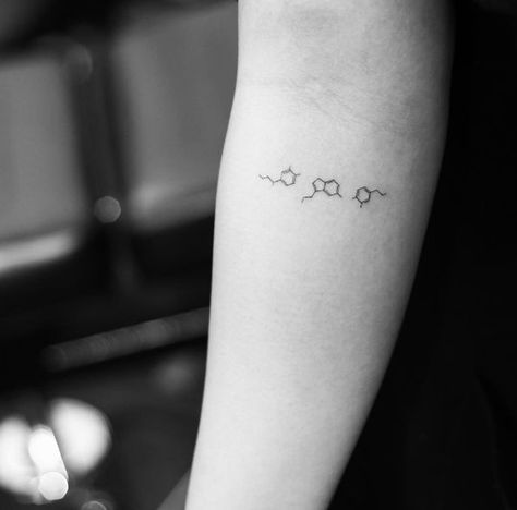 Chemistry Tattoo, Science Tattoo, Science Tattoos, Molecule Tattoo, Inspirational Tattoo, Small Girl Tattoos, Tattoo Care, Meaningful Tattoo, Tattoo Inspirations