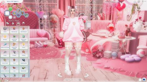 Cas Background Sims 4 Pink, Sims 4 Cas Background Pink, Purple Aesthetic Room, Artistic Bedroom, Sims 4 Cas Background, Cas Background, Pink Cc, Sims 4 Cc Folder, Valentine Background