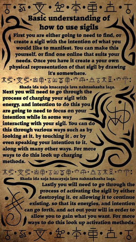 How to use sigils Manipura Chakra, Magick Symbols, Grimoire Book, Witchy Tips, Wiccan Spell Book, Wiccan Witch, Magick Spells, Spell Books, Witchcraft Spell Books