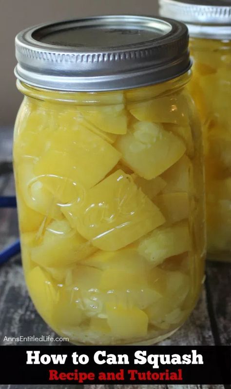 Canned Squash Recipe. Fresh summer squash in season is delicious and makes a wonderful side dish but cannot always be had at the grocery store or farmers market. Canning is the perfect way to preserve that delicious summer flavor all year round and it is really simple to stock your pantry with canned squash. Make this canned squash recipe to enjoy summer squash all year long! How To Can Squash In Jars, Can You Can Squash, Canning Cushaw Squash, Canning Yellow Squash, Canning Squash, Cushaw Squash, Canning Zucchini, Canning Veggies, Canned Squash