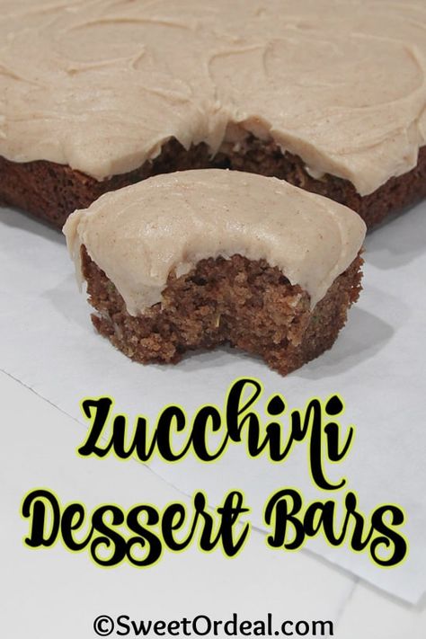 Zucchini Dessert Bars are an easy year-round dessert bar that everyone loves. Zucchini Dessert, Zucchini Cookie Recipes, Zucchini Desserts, Zucchini Bars, Oat Cookie Recipe, Zucchini Cookies, Zucchini Recipes Dessert, Easy Bar Recipes, Zucchini Pie