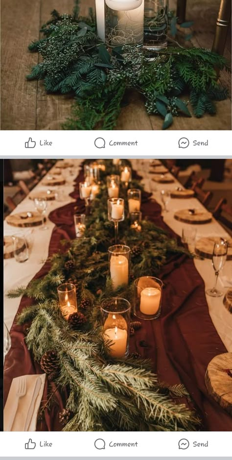 Emerald Green Maroon And Gold Wedding, Emerald Green And Maroon Wedding Theme, Maroon And Forest Green Wedding, Hades Wedding, Red And Green Wedding Theme, Christmas Supper, Green And Burgundy Wedding, Moss Green Wedding, Persephone Hades