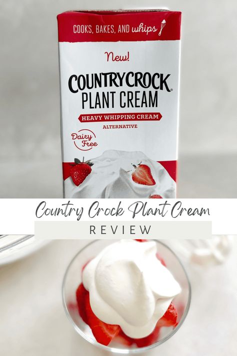 Country Crock Plant Cream, Plant Based Whipped Cream, Country Crock Plant Cream Recipes, Dairy Free Cool Whip, Vegan Cool Whip, Whip Cream Recipe, Vegan Heavy Cream, Gluten Free Peach Cobbler, Dairy Free Whipped Cream