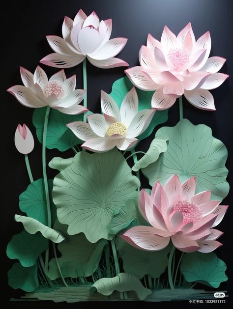 Giant Lotus Paper Flower, Lily Pad Sculpture, Lotus 3d Art, Lotus Theme Decoration, Create Paper Flowers, Giant Lotus, Paper Lotus Flower, Quilling Patterns Tutorials, Paper Lotus