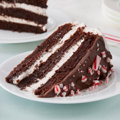 Chocolate Peppermint Cake, Recipes Using Cake Mix, Mint Chocolate Cake, Peppermint Cake, Chocolate Cobbler, Peppermint Cheesecake, Cake Mix Desserts, Holiday Birthday Party, Brownies Recipe Homemade