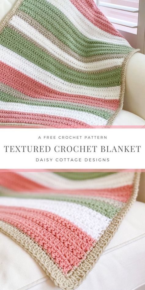 Textured Crochet Blanket, Corak Krusye, Crochet Blanket Tutorial, Striped Crochet Blanket, Textured Crochet, Crochet Baby Blanket Free Pattern, Easy Crochet Baby Blanket, Crocheted Blanket, Easy Crochet Blanket