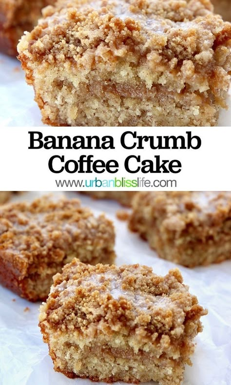 Banana Crumb Coffee Cake, Banana Coffee Cake, Crumb Coffee Cakes, Banana Coffee Cakes, Resipi Kek, Coconut Dessert, Banana Coffee, Coffee Cake Recipe, Dessert Dips