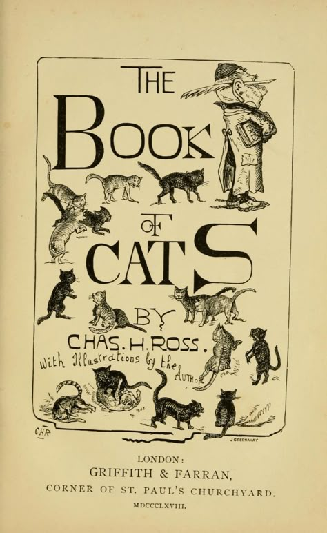 The title page of <em>The Book of Cats</em>, illustrated by Ross. Cat Facts Text, Cat Language, Cat Call, Cat Quotes Funny, Book People, Curious Cat, Cat Books, Cat Facts, Cat Quotes