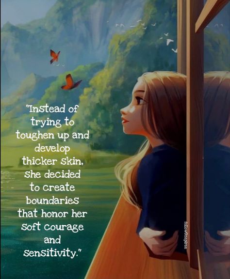 "Instead of trying to toughen up and develop thicker skin, She decided to create boundaries that honor her Soft courage and Sensitivity." Create Boundaries, Sunset Quotes Instagram, Strong Girl, Girly Attitude Quotes, Thick Skin, Quotes Instagram, Spiritual Manifestation, Sunset Quotes, Strong Girls