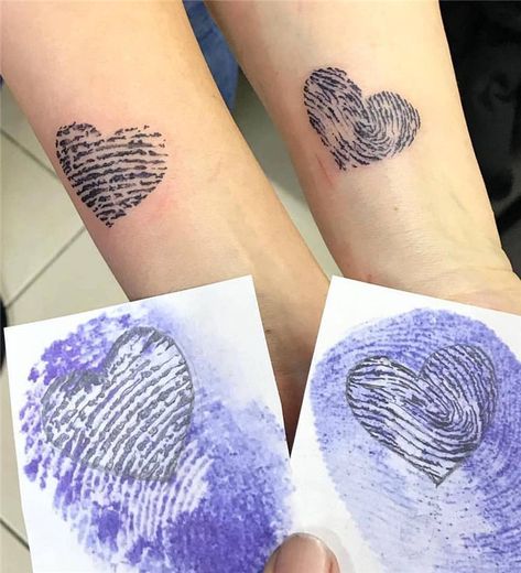 Fingerprint Tattoos, Couple Tattoos Love, Kids Ring, Couples Tattoo, Cafe Photos, Best Couple Tattoos, Iris Tattoo, Cute Couple Tattoos, Relationship Tattoos