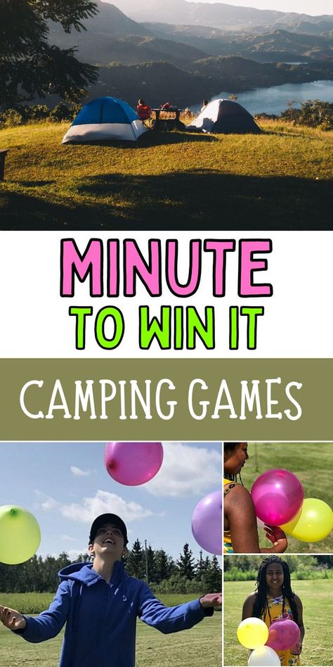 Family Camping Games Ideas, Fun Camping Games For Families, Games To Play Camping, Campsite Activities For Kids, Family Camp Games, 40th Birthday Camping Party, Yw Camp Activities, Camping Family Games, Camp Theme Party Games