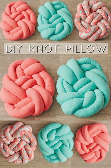 Make your own knotted fleece pillow! All you will need is 1 yard of fleece, 1 large package of polyester stuffing and a sewing machine! Click here for the knot pillow tutorial! Knot Pillow Tutorial, Diy Knot Pillow, Knot Pillows, Fleece Crafts, Fleece Projects, Fleece Pillow, Knot Pillow, Pillow Tutorial, Astuces Diy