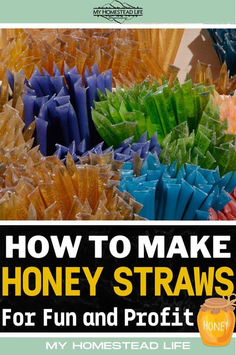 Honey Straws, Snack On The Go, Beekeeping For Beginners, Diy Straw, Raising Bees, Honey Diy, Honey Sticks, On The Go Snacks, Bee Keeping